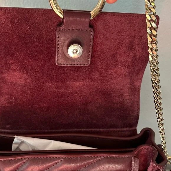 CHLOE MINI FAYE DAY BAG IN BURNT BROWN LEATHER